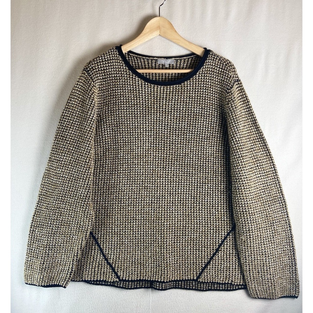 Habitat Art to Wear Textured Knit Sweater Top Womens XL Artisan Casual Pullover